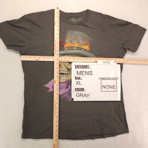 Poison Band Short Sleeve Casual Crew Neck Graphic T Shirt Mens Size XL Gray - Picture 5 of 9